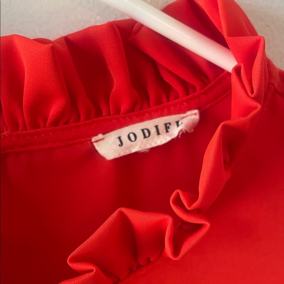 JODIFL Red Ruffle Blouse - Picture 2 of 5